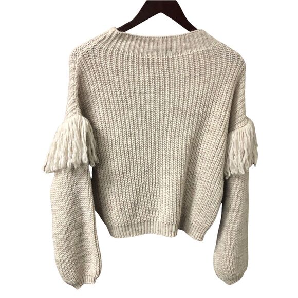 Maison Pholya Women’s crewneck size Medium sweater Beige Wool Blend sweater - Picture 2 of 4